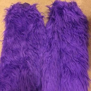 Women's Rave EDC Purple Leg Warmers Fluffies